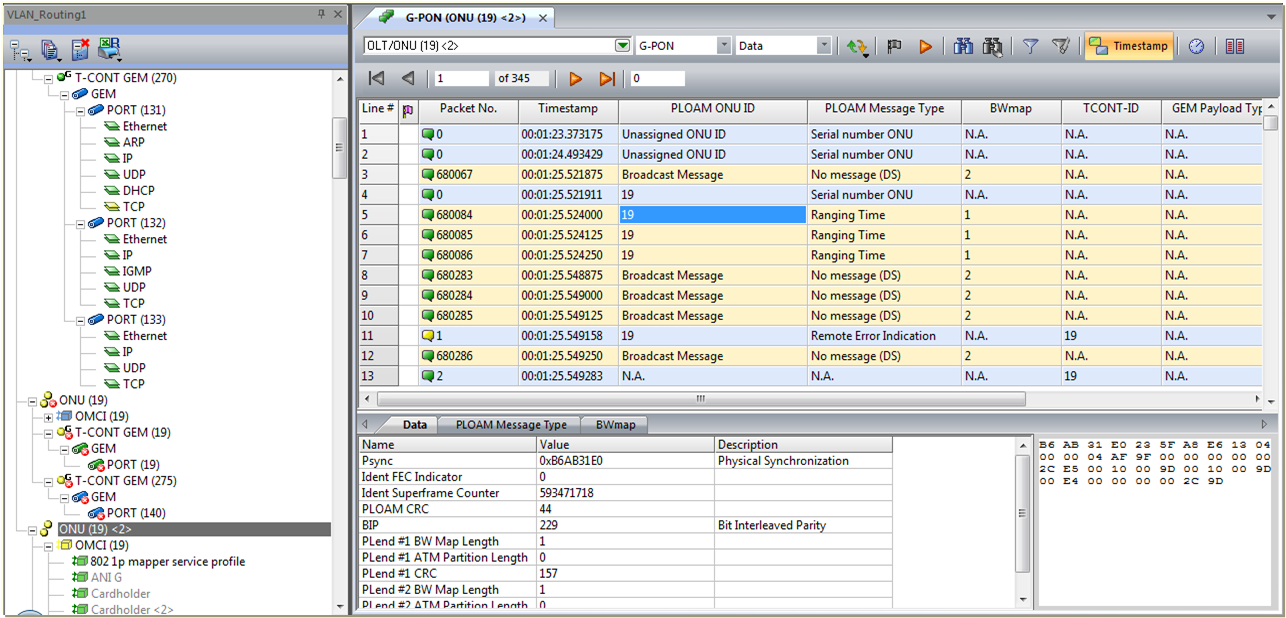 Deep Network Analysis - GPON Xpert information view